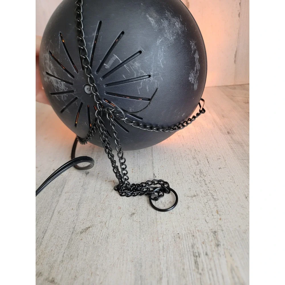 Spirit Halloween hanging‎ light up cauldron flame animated prop